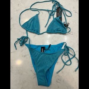 Triangl blue sparkle bikini NWT size small